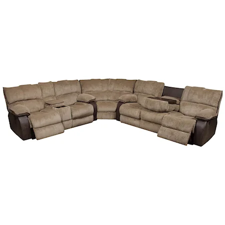 Reclining Sectional Sofa with Console and Cup Holders